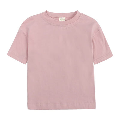 3 Pack Littie Kids Short Sleeve T-Shirt Crew Neck Solid Color Cotton Tee Tops Toddler Boys Girls Summer Clothes