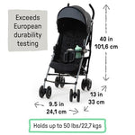 Ingenuity 3Dlite Convenience Stroller, Gray – Lightweight Stroller with Aluminum Frame, Large Seat Area, 4 Position Recline, Extra Large Storage Basket – Infant Stroller for Travel and More