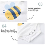 pureborn 2-Pack Unisex Baby Bodysuits Twins Short Sleeve Cotton Bodysuit for Infant Boys Girls 0-3 Months Honey Bee