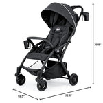 Chicco Presto Self-Folding, Compact Stroller with Canopy, Lightweight Aluminum Frame Umbrella Stroller, for Babies and Toddlers up to 50 lbs., Graphite/Grey