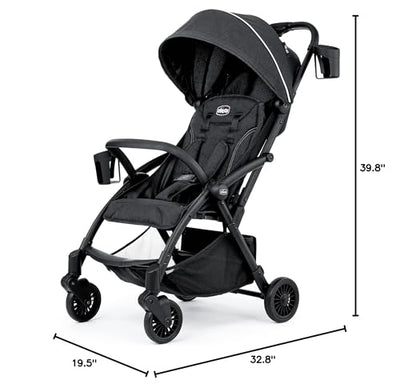 Chicco Presto Self-Folding, Compact Stroller with Canopy, Lightweight Aluminum Frame Umbrella Stroller, for Babies and Toddlers up to 50 lbs., Graphite/Grey