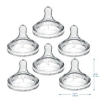 Dr. Brown's Natural Flow Preemie Flow Wide-Neck Baby Bottle Silicone Nipple, Slowest Flow, 0m+, 100% Silicone Bottle Nipple, 6 Pack