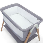 Simmons Kids Koi by The Bed Bassinet with Breathable Mesh and Natural Beechwood Legs, Dove Grey