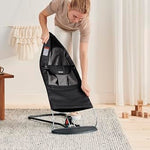 BabyBjörn Bouncer Balance Soft, Black/Dark Gray, Woven | 2-in-1 Adjustable Baby Bouncer Seat and Toddler Chair, Newborn to Toddler (8-29 lbs), 4 Positions, Lightweight & Portable