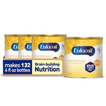 Enfamil infant formula cans on a white background