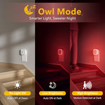 YUNLEX 2 Pack Plug in Night Light with Motion Sensor & Dusk to Dawn Sensor, 3 Sensor Modes, Red Night Lights Plug into Wall, Dimmable Nightlight for Bedroom, Bathroom, Indoor, Gifts for Adults, Kids
