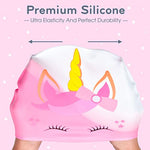 2 pcs Kids Swim Cap Silicone Swimming Cap for Boys Girls (Age 3-12) Cover Ears Waterproof Bathing Cap Keep Hair Dry Swimming Hat for Hair