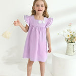 Baby Girl Clothes 3 6 Month Girl Clothes Summer Purple Dress Ruffle Fly Sleeve Square Neck A Line Casual Sundress Infant Dress Cute 2 Piece Outfit