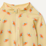 Amazon Essentials Unisex Babies' Long-Sleeve One-Piece Rashguard, Light Yellow Crabs, 18 Months