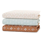 Delta Children Fitted Crib Sheets for Girls and Boys - 100% Organic Cotton Crib Sheet for Standard Crib and Toddler Mattresses - 28x52 Inch - GOTS Certified (Pack of 3), Neutral Boho