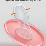 Manual Breast Pump, Food-Grade & BPA Free Silicone Pump with Dust-Cover Lid, Breast Milk Collection, One-Size-Fits-All, High-Temperature Resistant, No-Leak Design (3oz/90ml)