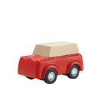 PlanToys® Red SUV Wooden Montessori Vehicle Toy | Early Movement, Imagination and Practical Life Exploration | Eco Friendly Car for Indoor and Outdoor Play