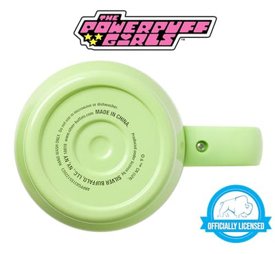Silver Buffalo Powerpuff Girls Girl Power Groovy Retro Featuring Blossom, Bubbles, and Buttercup Stainless Steel Tumbler with Handle and Straw, Fits in Standard Cup Holder, 40 Ounces