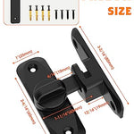 90/180 Degree Barn Door Lock, Small Flip Gate Latches Hardware, Door Security Sliding Door Latch Lock fo Cabinets, Barn Door, Bathroom, Gardenr Doors (Black-2Pcs)