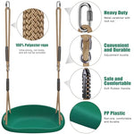 BeneLabel Heavy Duty Swing Seat with Adjustable Rope and Carabiners, Cushion Style Non-Slip Swing Seat for Kids and Adults