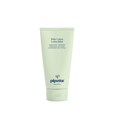 Pipette baby lotion tube on a white background