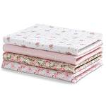 Delta Children 100% Cotton Flannel Baby Receiving Blankets for Girls and Boys – 30x30 Inches (Pack of 4), Pink Floral