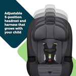 Safety 1st Ellaris 3-in-1 Convertible Car Seat, Slim Fit Design, Rear & Forward-Facing, 5-Position Headrest, 3-Across Fit, Travel-Friendly with Machine-Washable Seat Pad, Peacock Blue
