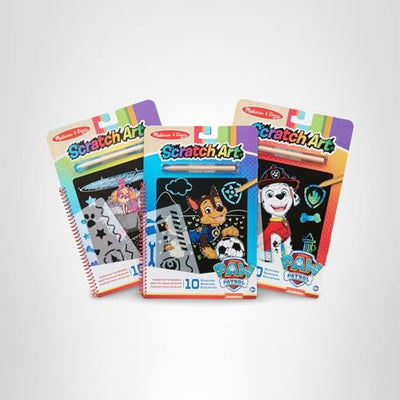 Melissa & Doug PAW Patrol Scratch Art 3-Pack – Chase, Skye, Marshall Color Reveal Travel Activity Pads