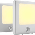 MAZ-TEK Plug in Motion Sensor Lights with Adjustable Brightness,Warm White Motion Activated Led Night Light for Hallway, Stair, Corridor, Kitchen, Living Room, Garage, Basement, Utility Room,2 Pack