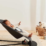 BabyBjörn Bouncer Balance Soft, Woven/Jersey, Dark Gray/Gray | 2-in-1 Adjustable Baby Bouncer Seat and Toddler Chair, Newborn to Toddler (8-29 lbs), 4 Positions, Lightweight & Portable