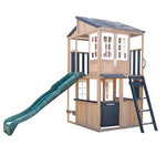 KidKraft Cliffbrook Wooden Outdoor Two-Story Playhouse with Slide