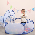 LimitlessFunN 4pc Kids Pop Up Play Tent, Crawl Tunnel, Ball Pit | Includes Star Lights & Carrying Case |, Children Indoor Castle Playhouse for Boys & Girls, Toddlers, 47" D x 126" W x 53" H