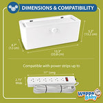Power Strip Cover Box - Effectively Baby Proofs Power Strip with Patented Dual Lock. Convenient Side Openings for Cords & Cables. Protects Small Hands & Fingers