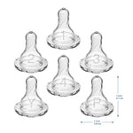 Dr. Brown’s Natural Flow Preemie Flow Narrow Baby Bottle Silicone Nipple, Slowest Flow, 0m+, 100% Silicone Bottle Nipple, 6 Count(Pack of 1)