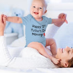 Tstars Happy 1st Mother's Day Mommy Infant Bodysuit Gift for New Mom Baby Boy Girl Newborn Outfit 12M Aqua