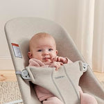 BabyBjörn Bouncer Bliss, Light Beige, 3D Jersey | 2-in-1 Adjustable Baby Bouncer Seat and Toddler Chair, Newborn to Toddler (8-29 lbs), 4 positions, Lightweight & Portable