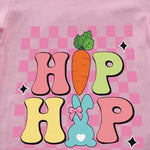 DDSOL Toddler Girls Easters T-Shirt Hip Hop Bunny Shirts Short Sleeve Tee for Baby Girls Kids Cotton Tops 6 Years