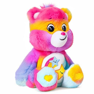 Care Bears Medium Plush Dare to Tie Dye Plushie for Ages 4+ – Stuffed Animal, Super Soft and Cuddly – Good for Girls and Boys, Employees, Collectors, Great Valentines Day Gift for Kids