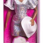 Barbie Fashionistas Doll #239 with Black Hair Wearing Sparkly Silver Fringe Dress with Western Accessories Like White Cowboy Hat and Boots
