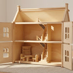 PlanToys® Dining Room Classic Set | Montessori Small World and Family Role Play | Eco Friendly Wooden Dining Room Furniture for Imaginative Play