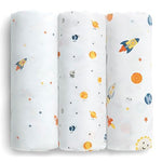 Delta Children Fitted Crib Sheets for Girls and Boys - Crib Sheet for Standard Crib and Toddler Mattresses - 28x52 Inch (Pack of 3), Space Exploration