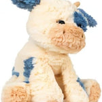 GUND Cozys Collection Cow, Stuffed Animal for Ages 1 and Up, Spring Decor Plush Toy, Cream/Blue, 10”
