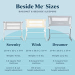 Baby Delight Beside Me Dreamer Bassinet | Bedside Sleeper | 6-Position Height Adjustment | Charcoal Tweed