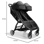 Baby Jogger City Tour 2 Double Stroller, Compact & Sleek Twin Design with Easy-To-Maneuver Features, Ideal for Growing Kids, Plush Imported