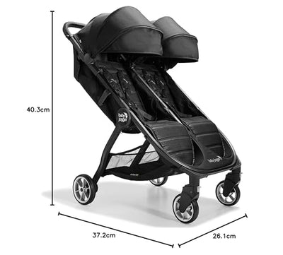 Baby Jogger City Tour 2 Double Stroller, Compact & Sleek Twin Design with Easy-To-Maneuver Features, Ideal for Growing Kids, Plush Imported