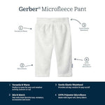 Gerber Baby Girl's 4-Pack Microfleece Pants, Pink Gingham