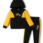 Kucnuzki Baby Toddler Boy Clothes 2T Boys Clothes Long Sleeve Pullover Hoodies+Long Pants Cute Little Boy Clothes Fall Winter Boys Clothes 2T 3T