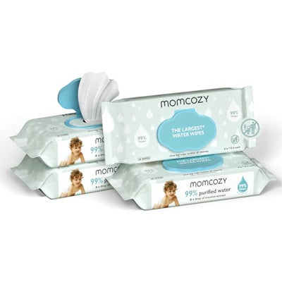 Momcozy baby wipes packaging on a white background