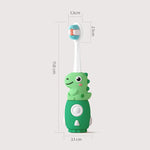 SHEWOQISU 3-Pack Children's Dinosaur Toothbrush for 0-6 Years, Ultra-Soft Bristles