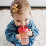 Dr. Brown's Milestones Straw to 360° Cup Set, Convertible Toddler Training Cup Set with Interchangeable Silicone Straw and 360 Degree Cup Lids, Pink Coral, 10 oz/300 mL, BPA Free, 9m+, 2 Pack