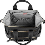 Skip Hop Diaper Bag Backpack: Mainframe Large Capacity Wide Open Structure with Changing Pad & Stroller Attachement, Black with Gold Trim