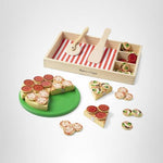 Melissa & Doug Wooden Pizza Party Play Set, 36 Self-Stick Toppings, Pizza Toy Kitchen Set & Play Kitchen Accessories, Preschool Toys for Boys & Girls 3+