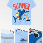 QWE Toddler Boys Short Sleeve Shirts 4-Pack Cotton Summer T-Shirts Cartoon Graphic Tops Tees 18 Months to 8Y