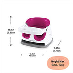 Ingenuity Baby Base 2-in-1 Booster Feeding and Floor Seat with Self-Storing Tray - Pink Flambe