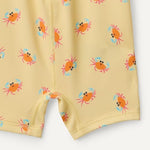 Amazon Essentials Unisex Babies' Long-Sleeve One-Piece Rashguard, Light Yellow Crabs, 18 Months